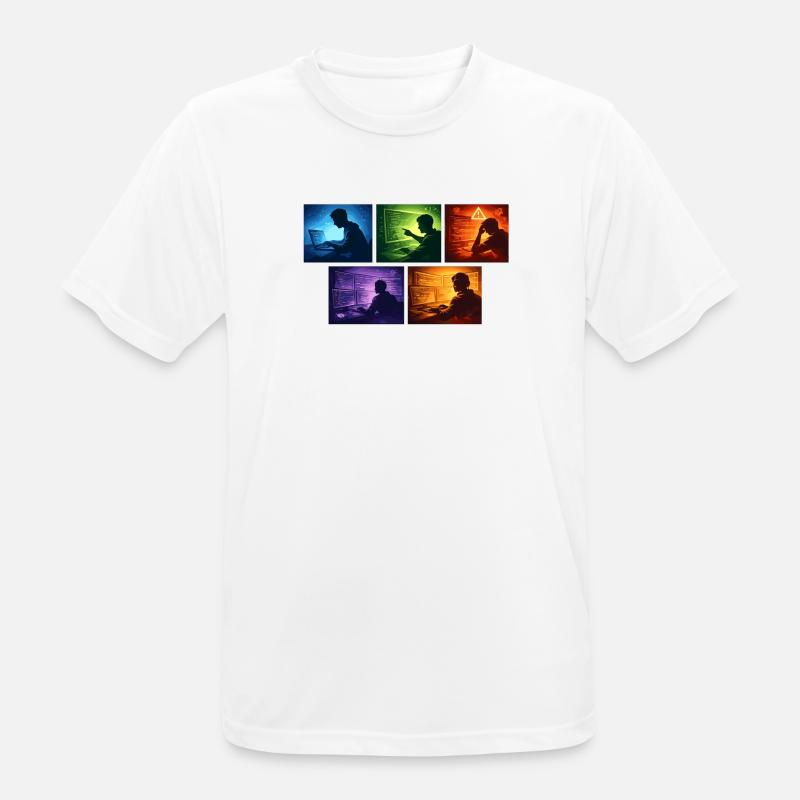 Multi-Screen Code Shadow - Men's Breathable T-Shirt - white