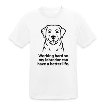 mon labrador peut avoir une vie meilleure - T-shirt respirant Homme - blanc - Devant - AI Model Male 185 dark (185cm)