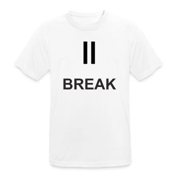 Signe pause « PASE » – travail minimaliste & ch - T-shirt respirant Homme - blanc - Devant - AI Model Male 185 dark (185cm)