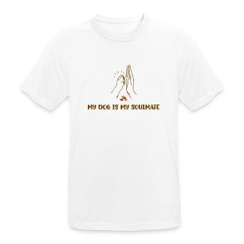 MY DOG IS MY SOULMATE - Männer T-Shirt atmungsaktiv - Weiß - Vorne - AI Model Male 185 dark (185cm)