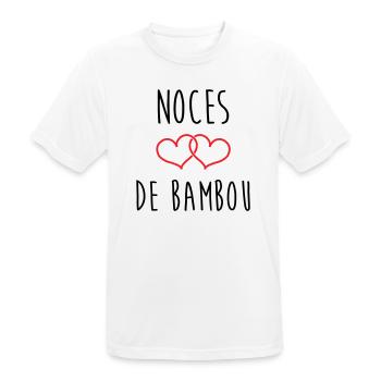 bamboo wedding 79 years of marriage - Men's Breathable T-Shirt - white - Front - AI Model Male 185 dark (185cm)