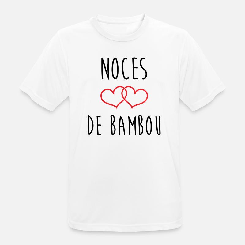 Bambushochzeit 79 Jahre Ehe - Männer T-Shirt atmungsaktiv - Weiß