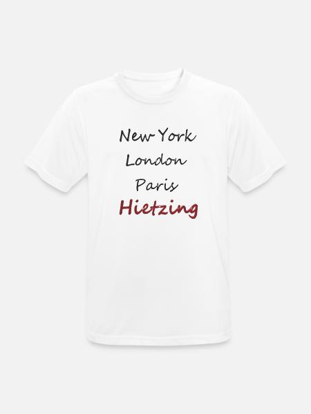 Städtische Manschrift NY, London, Paris, Hietzing - Men's Breathable T-Shirt - white
