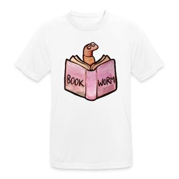 Bookworm Reader: Pink Open Book - Men's Breathable T-Shirt - white - Front - AI Model Male 185 dark (185cm)