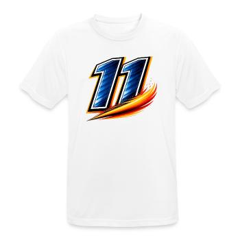 Number 11 Soccer Shirt Winger Speed - Men's Breathable T-Shirt - white - Front - AI Model Male 185 dark (185cm)