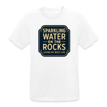 Sparklendes Wasser auf Felsen Neon - Männer T-Shirt atmungsaktiv - Weiß - Vorne - AI Model Male 185 dark (185cm)