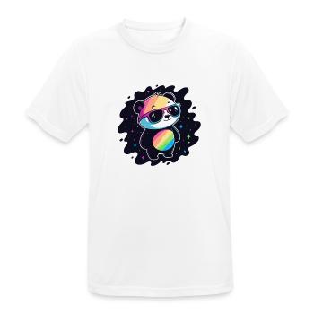 Panda Rainbow Galaxy Coole Brillen - Männer T-Shirt atmungsaktiv - Weiß - Vorne - AI Model Male 185 dark (185cm)