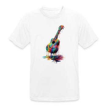Ukulele mit tropfender Farbe - Männer T-Shirt atmungsaktiv - Weiß - Vorne - AI Model Male 185 dark (185cm)