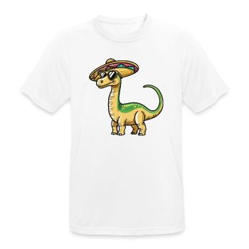 Dinosaur brontosaurus sombrero - Men's Breathable T-Shirt - white - Front - AI Model Male 185 dark (185cm)