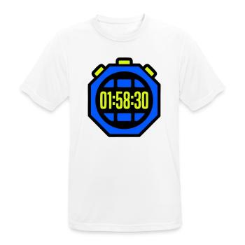 Stoppuhr Bestzeit Halbmarathon - Männer T-Shirt atmungsaktiv - Weiß - Vorne - AI Model Male 185 dark (185cm)