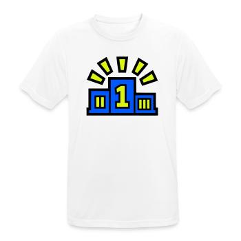 Sieger Podest Platz 1 Champion - Männer T-Shirt atmungsaktiv - Weiß - Vorne - AI Model Male 185 dark (185cm)