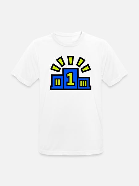 Winner Podium Place 1 Champion - Men's Breathable T-Shirt - white