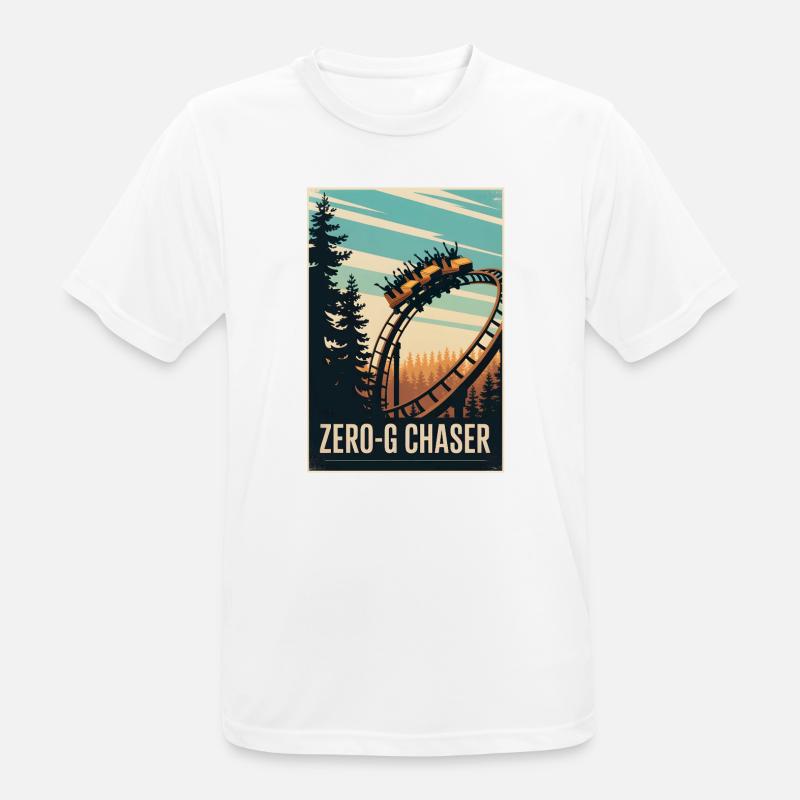 Zero-G Hunter | Roller Coaster Thrill - Men's Breathable T-Shirt - white
