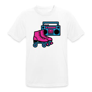 Rollschuhe Boombox 80er Retro - Männer T-Shirt atmungsaktiv - Weiß - Vorne - AI Model Male 185 dark (185cm)