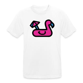 Flamingo Air Mattress Retro - Men's Breathable T-Shirt - white - Front - AI Model Male 185 dark (185cm)
