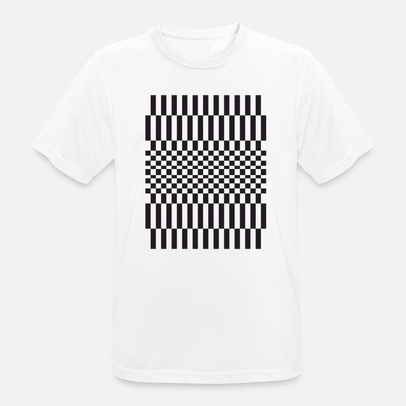 Geometric chessboard Grid Pattern - Men's Breathable T-Shirt - white