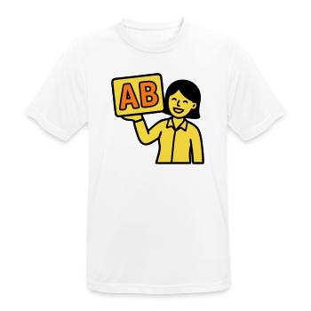 Teacher Elementary School ABC Vector - Men's Breathable T-Shirt - white - Front - AI Model Male 185 dark (185cm)