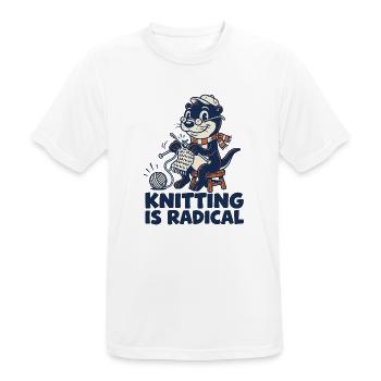 Loutre tricoteuse radicale - T-shirt respirant Homme - blanc - Devant - AI Model Male 185 dark (185cm)