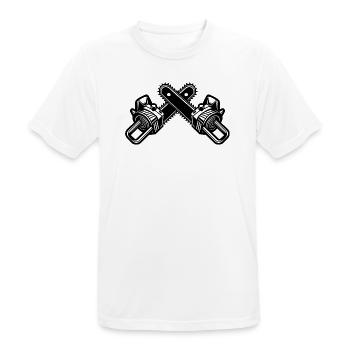 Tronçonneuses croisées - T-shirt respirant Homme - blanc - Devant - AI Model Male 185 dark (185cm)