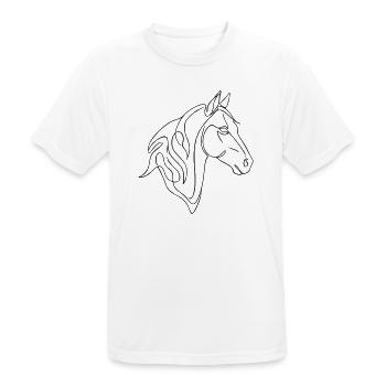 Minimalist Horse Line Art Elegant Line Design - Men's Breathable T-Shirt - white - Front - AI Model Male 185 dark (185cm)