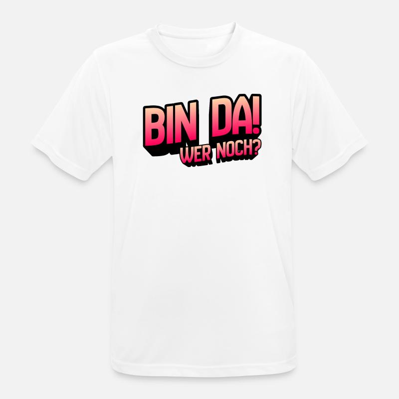 Bin Da Wer Noch Gradient - Männer T-Shirt atmungsaktiv - Weiß