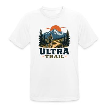 Trail Running - Ultra Trail - Men's Breathable T-Shirt - white - Front - AI Model Male 185 dark (185cm)