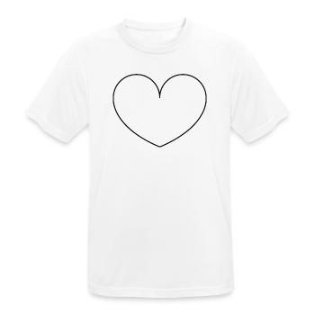 Heart Outline - Men's Breathable T-Shirt - white - Front - AI Model Male 185 dark (185cm)