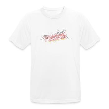 Berliner Skyline Pinselstrich - Männer T-Shirt atmungsaktiv - Weiß - Vorne - AI Model Male 185 dark (185cm)