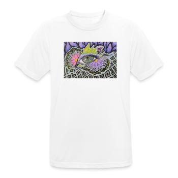 Psychedelic Single Eye Pattern - Men's Breathable T-Shirt - white - Front - AI Model Male 185 dark (185cm)