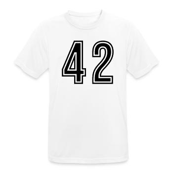 42 Number Symbol - Men's Breathable T-Shirt - white - Front - AI Model Male 185 dark (185cm)