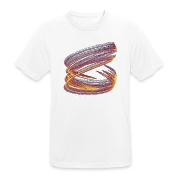 Vortex de Lumière du Chaos – Attracteur Étrange - T-shirt respirant Homme - blanc - Devant - AI Model Male 185 dark (185cm)
