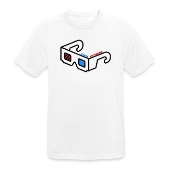 Vision Différente Abstract Logo Lunette 3D - T-shirt respirant Homme - blanc - Devant - AI Model Male 185 dark (185cm)