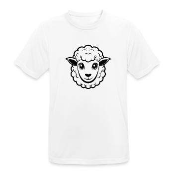 Süßes Schafsgesicht - Männer T-Shirt atmungsaktiv - Weiß - Vorne - AI Model Male 185 dark (185cm)