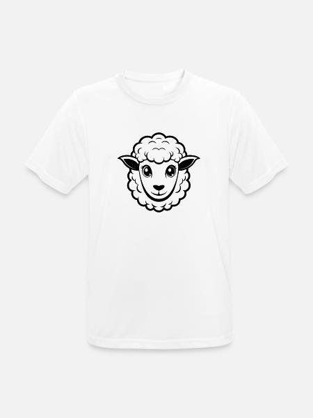 Cute sheep face - Men's Breathable T-Shirt - white
