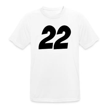 22- - Männer T-Shirt atmungsaktiv - Weiß - Vorne - AI Model Male 185 dark (185cm)