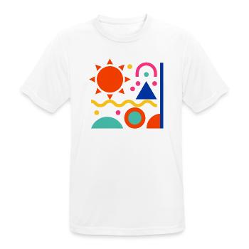 Bunte Formen - Männer T-Shirt atmungsaktiv - Weiß - Vorne - AI Model Male 185 dark (185cm)