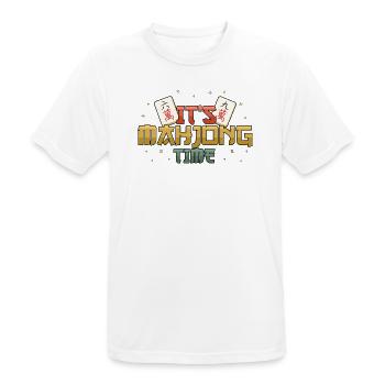 It's Mahjong Time Mahjong Game Social Club - Men's Breathable T-Shirt - white - Front - AI Model Male 185 dark (185cm)