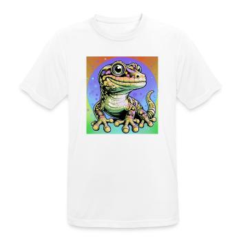 Gecko - Männer T-Shirt atmungsaktiv - Weiß - Vorne - AI Model Male 185 dark (185cm)