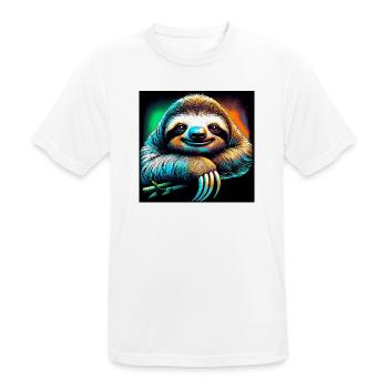 Faultier - Männer T-Shirt atmungsaktiv - Weiß - Vorne - AI Model Male 185 dark (185cm)