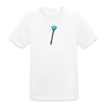 Magischer Kristallstab Blau - Männer T-Shirt atmungsaktiv - Weiß - Vorne - AI Model Male 185 dark (185cm)