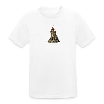 Burgturm am Felsen - Männer T-Shirt atmungsaktiv - Weiß - Vorne - AI Model Male 185 dark (185cm)