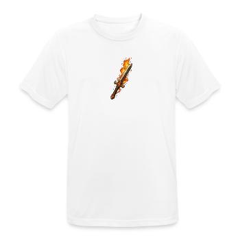 Feuerklinge Flammenschwert - Männer T-Shirt atmungsaktiv - Weiß - Vorne - AI Model Male 185 dark (185cm)