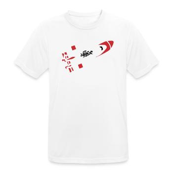 Red Rocket Graffiti Logo - Men's Breathable T-Shirt - white - Front - AI Model Male 185 dark (185cm)
