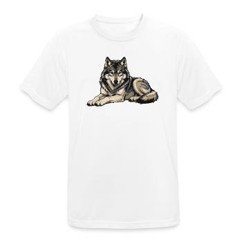Wolf Wildlife - Men's Breathable T-Shirt - white - Front - AI Model Male 185 dark (185cm)