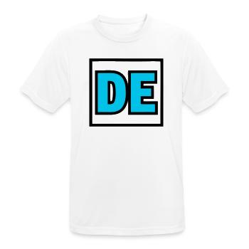 Lettres initiales DE Logo - T-shirt respirant Homme - blanc - Devant - AI Model Male 185 dark (185cm)