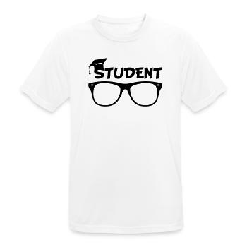 Student - Männer T-Shirt atmungsaktiv - Weiß - Vorne - AI Model Male 185 dark (185cm)