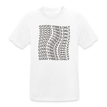 Gute Vibes Nur Schriftzug Retro - Männer T-Shirt atmungsaktiv - Weiß - Vorne - AI Model Male 185 dark (185cm)