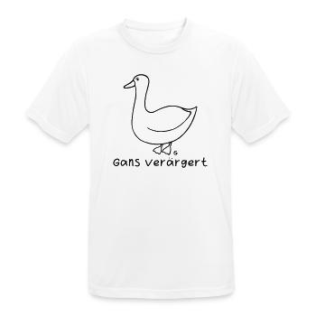 Gans verärgert - Männer T-Shirt atmungsaktiv - Weiß - Vorne - AI Model Male 185 dark (185cm)