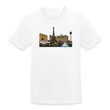 Las Vegas Neon Skyline Vintage - Männer T-Shirt atmungsaktiv - Weiß - Vorne - AI Model Male 185 dark (185cm)