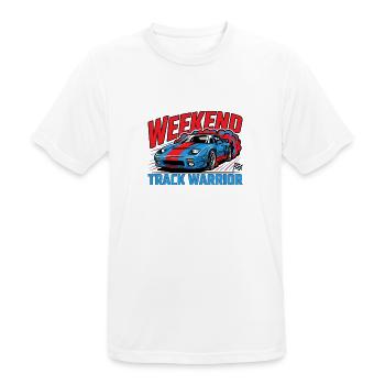 Wochenend-Rennbahn-Krieger - Männer T-Shirt atmungsaktiv - Weiß - Vorne - AI Model Male 185 dark (185cm)